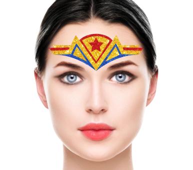 Superheldin Glitzer Schmuck Aufkleber:mehrfarbig 
