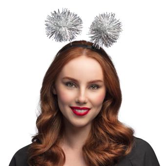 Diadem Tinsel pompons:silber 