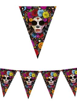 Tag der Toten Wimpelkette Girlande:300 x 30 cm, bunt 
