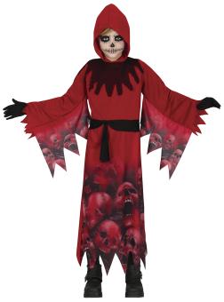 Demon costume with belt and hood:red 