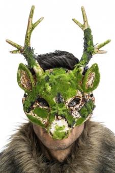 Masque cerf avec effet mousse:vert 