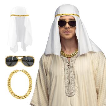 Ensemble Sheikh Faheem – Chapeau, lunettes de fête et collier:multicolore 