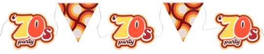 Guirlande de fête des années 70:22 x 20 cm / 500 cm, coloré 