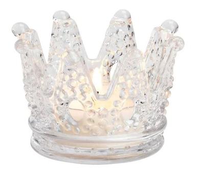 Windlicht Krone aus Glas:5 x 8 cm, transparent 