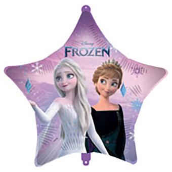 Folienballon Frozen Stern mit Anna & Elsa:lila 