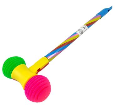 Marteau musical de clown avec sifflet:46 cm, color 