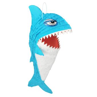 Haifisch Schlag-Pinata: actionreiches Partyspiel für Kinder:62.5 x 17.5 x 38 cm, blau 