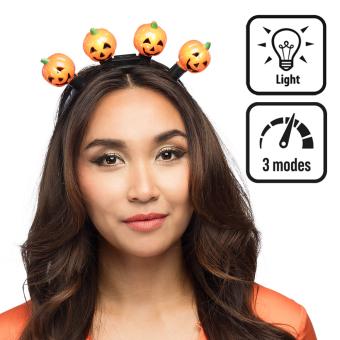 LED-Diadem Halloween Kürbis:orange 