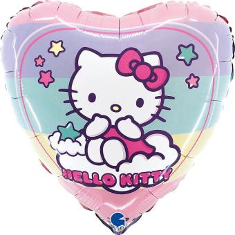 Hello Kitty Folienballon Regenbogenherz:36 cm 