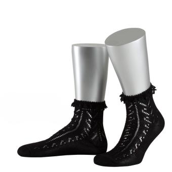 Chaussettes Ajour avec Dentelle: Accessoire Oktoberfest Élégant:noir
