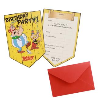 Asterix Einladungskarten:8 Stück, 10 x 14.8 cm, bunt 