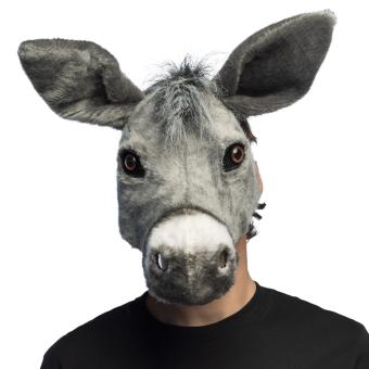 Masque peluche Âne:gris 