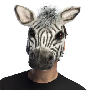 Plush mask Zebra:black/white 