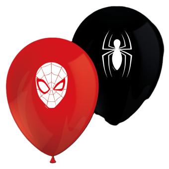 Spiderman Ballons:8 Stück, schwarz/rot 