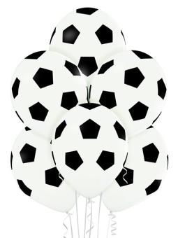 Football balloons: Party decoration:6 Item, 30 cm, white/black 