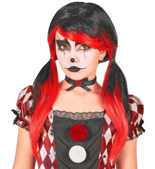 Kids' Killer Clown Wig:black/red 