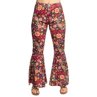 Flare pants Flower power (M):colorful 