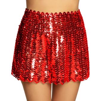 Mini skirt Sequins:red 