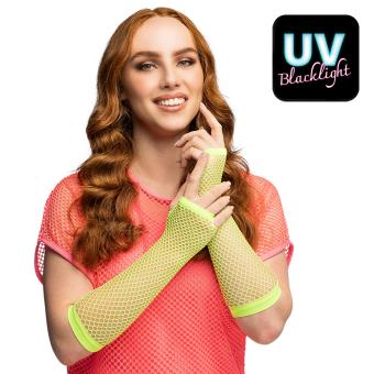 Gloves Mesh long neon:green 