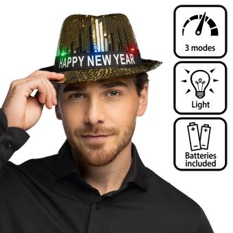 LED hat Happy New Year:or/gold 
