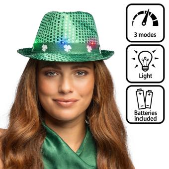 LED Trilby Hut Shamrock:grün 