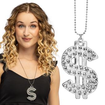 Halskette Bling dollar:silber 
