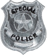 Police emblem to sew on:silver 