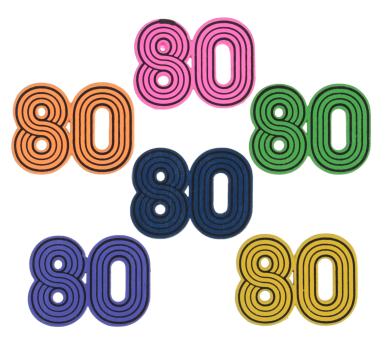 Confettis disco années 80 – déco festive et colorée pour vos tables:10 pièce, 3 x 3 cm, color 