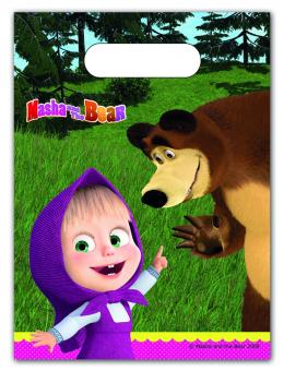 Masha and the Bear Gift Bags: Kids Birthday Party Accessories for Party Favors:6 Item, 16 x 23 cm, colorful 