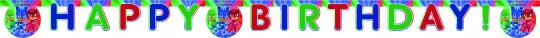 PJ Masks Happy Birthday Buchstaben Girlande:220 cm, mehrfarbig 