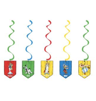 Spirales décoratives Astérix & Obélix – déco suspendue pour fête d’anniversaire enfant:5 pièce, 60 x 17 cm, color 