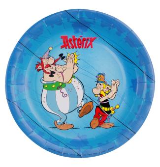 Asterix & Obelix Party Plates for Kids' Birthday – Table Decoration for Parties:8 Item, 23 cm, blue 
