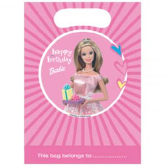 Barbie Mitgebseltüten: Kindergeburtstag Zubehör:6 Stück, 16 x 23 cm, pink 