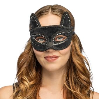 Katzen Halbmaske Charming:schwarz 