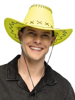 Cowboyhut Savanne neonfarbig UV:KW 58 cm, gelb 
