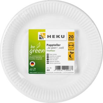 Be green party plates, compostable:20 Item, 23cm, white 