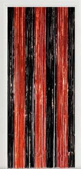 Folien Türvorhang Lametta , flammhemmend:100 x 240 cm, schwarz/rot 