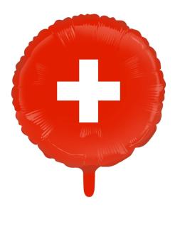 Folienballon Schweiz CH:46 cm, rot 