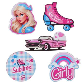 Girly Tischkonfetti Partydeko für Kinderparty:10 Stück, 3 - 6.5  cm, mehrfarbig 