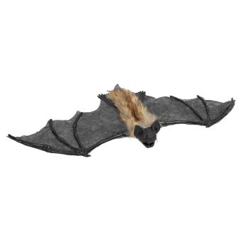 Hängedekoration haarige Fledermaus mit roten Augen – gruselig zu Halloween:40 x 14 cm, schwarz/braun 