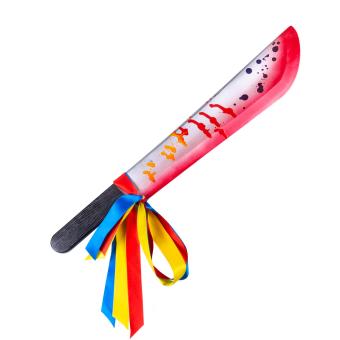 Machete Horrorclown, blutig:53 cm, rot 