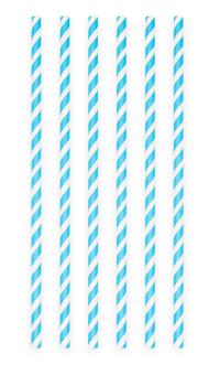 Trinkröhrli aus Papier, gestreift:6 x 197 mm, blau/weiss 
