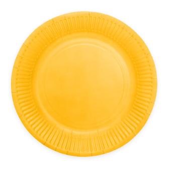 Partyteller rund, Karton:8 Stück, 23 cm, gelb 