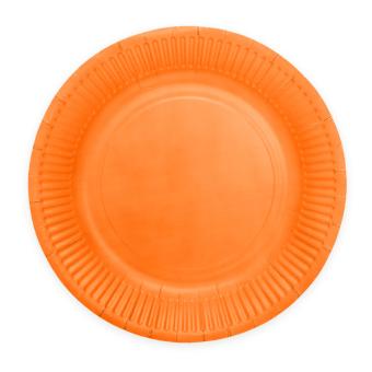 Assiettes de fête rondes, en carton:8 pièce, 23 cm, orange 