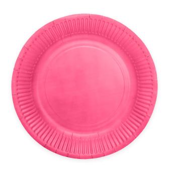 Assiettes de fête rondes, en carton:8 pièce, 23 cm, pink/rose 