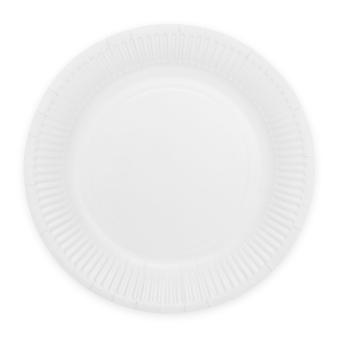 Assiettes de fête rondes, en carton:8 pièce, 23 cm, blanc 