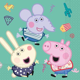 Peppa Pig Serviettes: Décoration d'anniversaire pour fête d'enfants:20 pièce, 33 x 33 cm, multicolore 