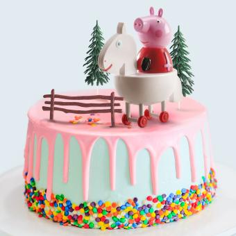 Peppa Pig Tortendeko-Set:8cm, mehrfarbig 