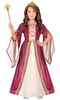 Mittelalter Prinzessin Kleid mit Unterrock und Krone 