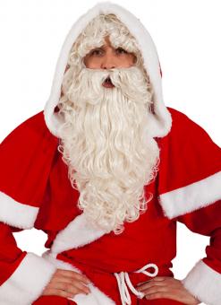 Set Père Noël avec perruque, barbe, sourcils:blanc 
